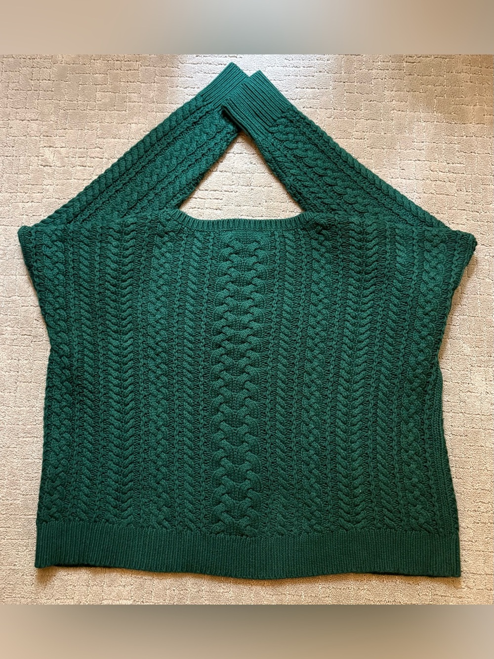 Lauren Ralph Lauren Evergreen Dark Forest Green Chunky Cable-knit Sweater - Picture 8 of 8